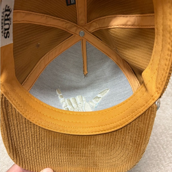 Tan Corduroy Cap with Embroidered Hand Design - Picture 6 of 6